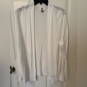 White Open Front Cardigan